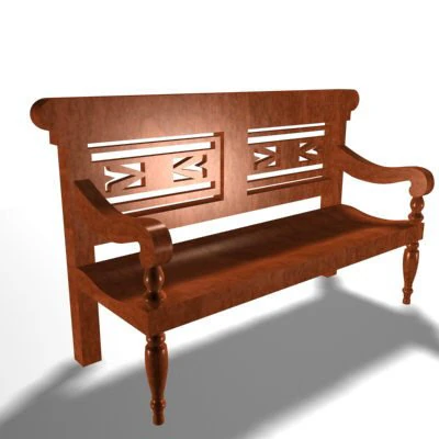 bench 02 3D Model .c4d .max .obj .3ds .fbx .stl .blend 