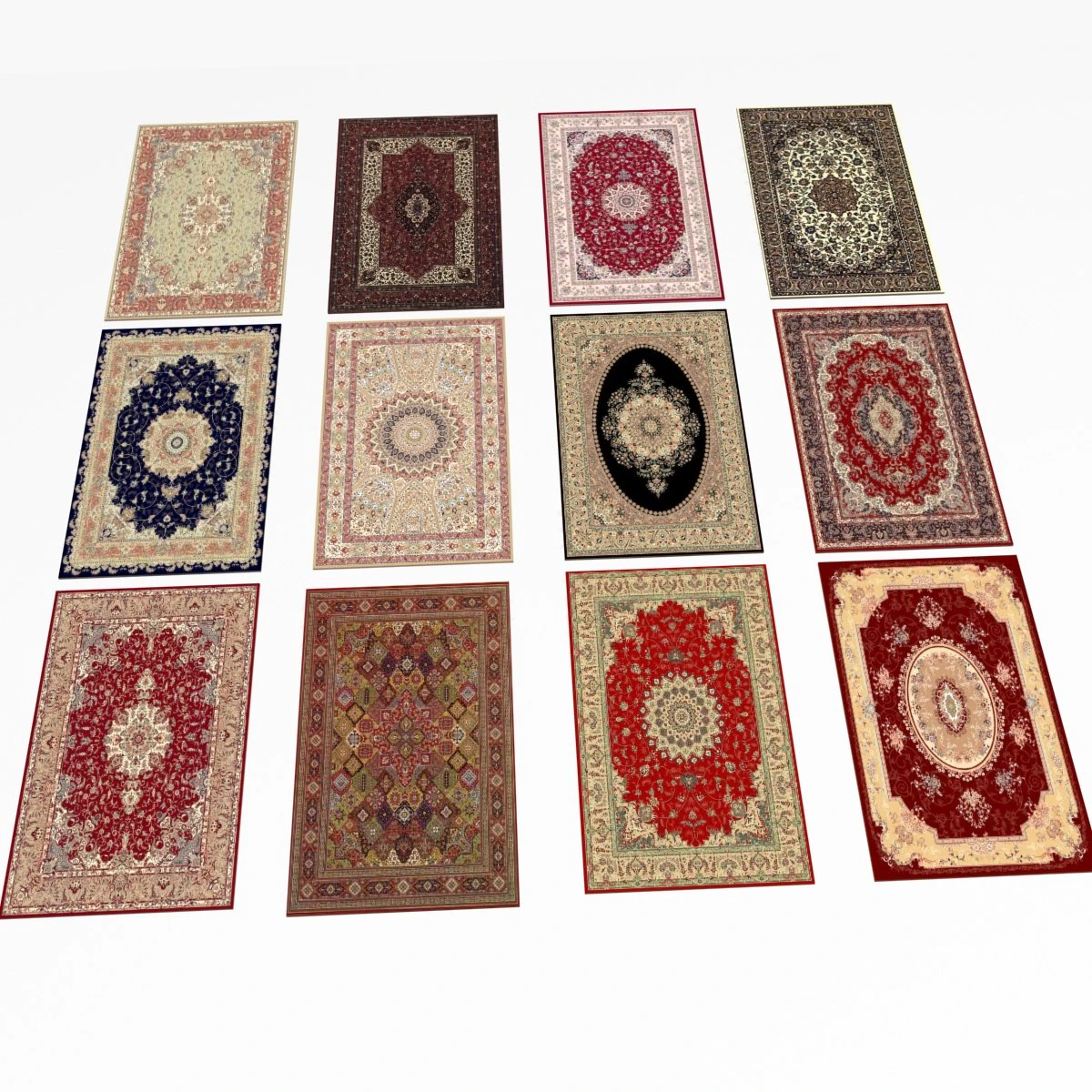 carpet collection 02 3D Model .c4d .max .obj .3ds .fbx .stl .blend