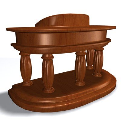 pulpit 02 Model 3D .c4d .max .obj .3ds .fbx .stl .blend 