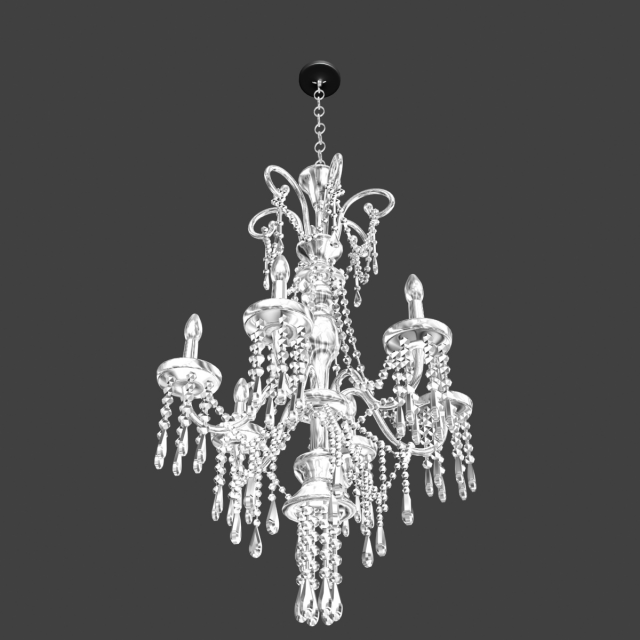 ornate crystal chandelier 3D Model .c4d .max .obj .3ds .fbx .stl .blend 