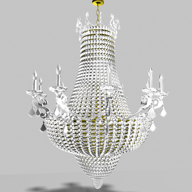 classic chandelier 3D Model .c4d .max .obj .3ds .fbx .stl .blend 