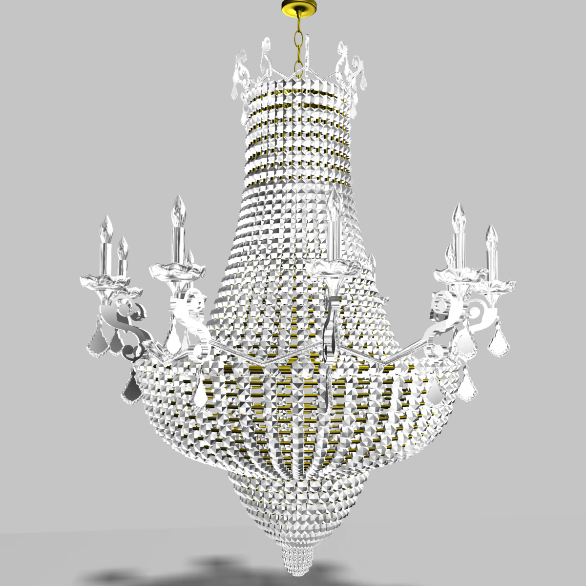 classic chandelier 3D Model .c4d .max .obj .3ds .fbx .stl .blend 