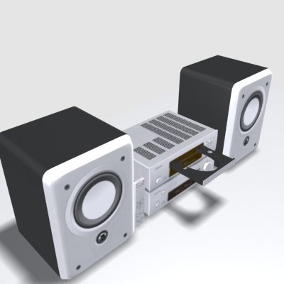 cd system with speakers 3D 模型 .c4d .max .obj .3ds .fbx .stl .blend 