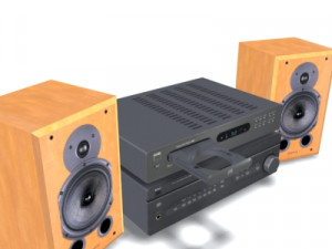 stereo system with speakers 3D Model