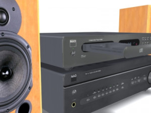stereo system with speakers 3D Model