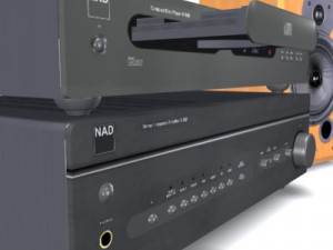 stereo system with speakers 3D Model