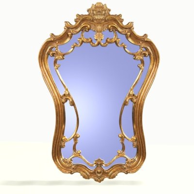golden wall mirror 3D 模型 .c4d .max .obj .3ds .fbx .stl .blend