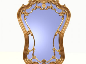 golden wall mirror 3D Model
