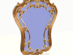 golden wall mirror 3D 模型