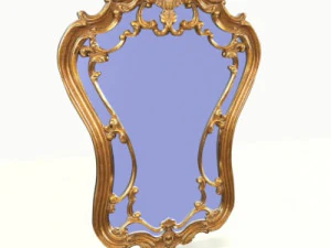 golden wall mirror 3D Model