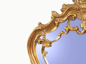 golden wall mirror 3D Model