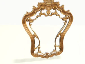 golden wall mirror 3D Model