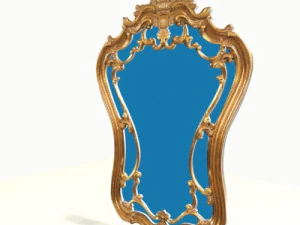 golden wall mirror 3D Model