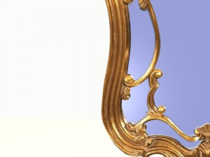 golden wall mirror 3D 模型