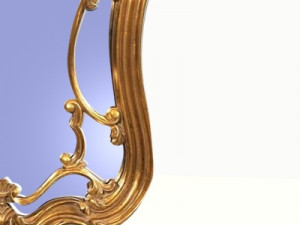 golden wall mirror 3D 模型