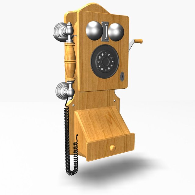 wall retro phone 3D Model .c4d .max .obj .3ds .fbx .stl .blend 