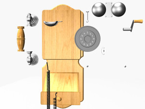wall retro phone 3D Model