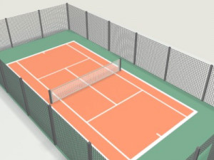 outdoor tennis field 3D Model