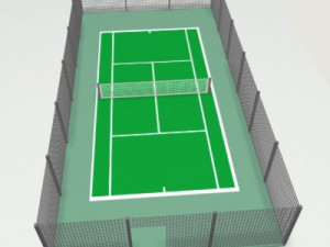 outdoor tennis field 3D Model