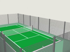 outdoor tennis field 3D Model