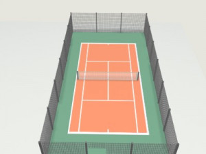 outdoor tennis field 3D Model