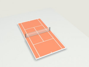 outdoor tennis field 3D Model