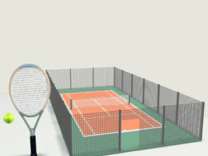 tennisveld racketbal 3D Model