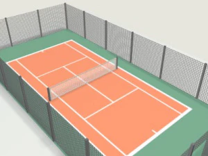 tennis field racket ball 3D Model