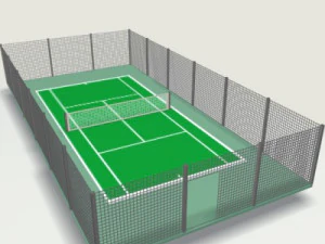 tennis field racket ball 3D Model