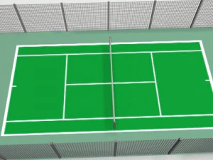 tennis field racket ball 3D Model