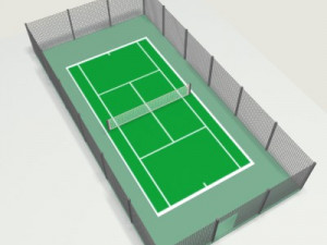 tennis field racket ball 3D Модель