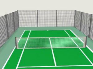 tennis field racket ball 3D Model