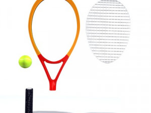 tennis field racket ball 3D Модель