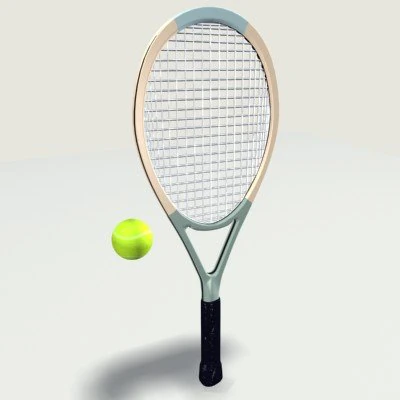 tennis racket ball 3D Model .c4d .max .obj .3ds .fbx .stl .blend 