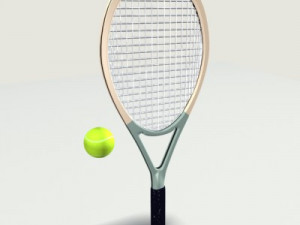 tennis racket ball 3D Model