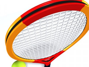 tennis racket ball 3D Model