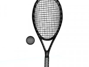 tennis racket ball 3D Model