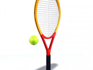 tennis racket ball 3D Model