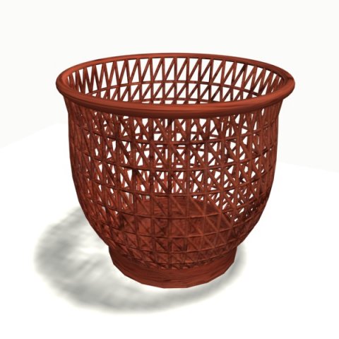 wood basket 3D Model .c4d .max .obj .3ds .fbx .stl .blend