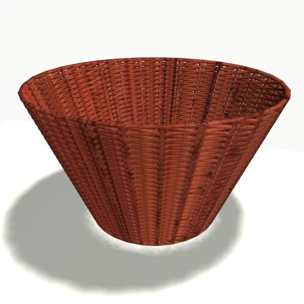 wood basket 2 3D Model .c4d .max .obj .3ds .fbx .stl .blend