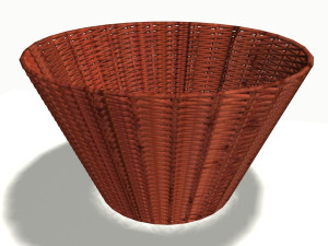 wood basket 2 3D Model