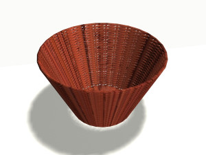 wood basket 2 3D 模型