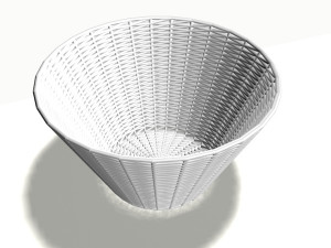 wood basket 2 3D 模型