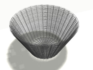 wood basket 2 3D 模型