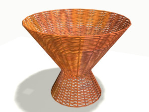 wood basket 3 3D Model