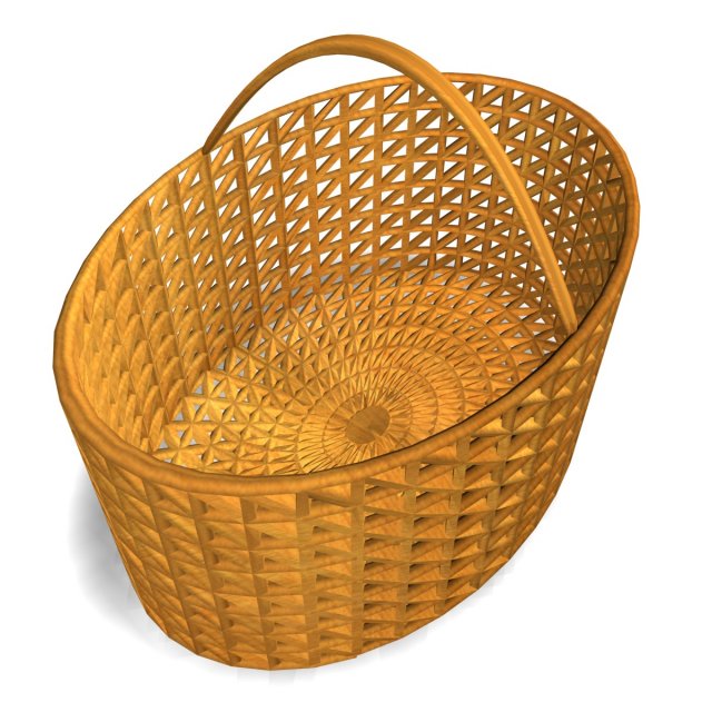 wood basket 4 3D Модель .c4d .max .obj .3ds .fbx .stl .blend 