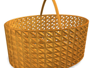 wood basket 4 3D Модель