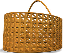 wood basket 4 3D Модель