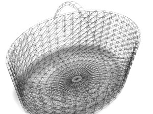 wood basket 4 3D Модель