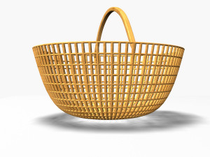 wooden basket Modelo 3D